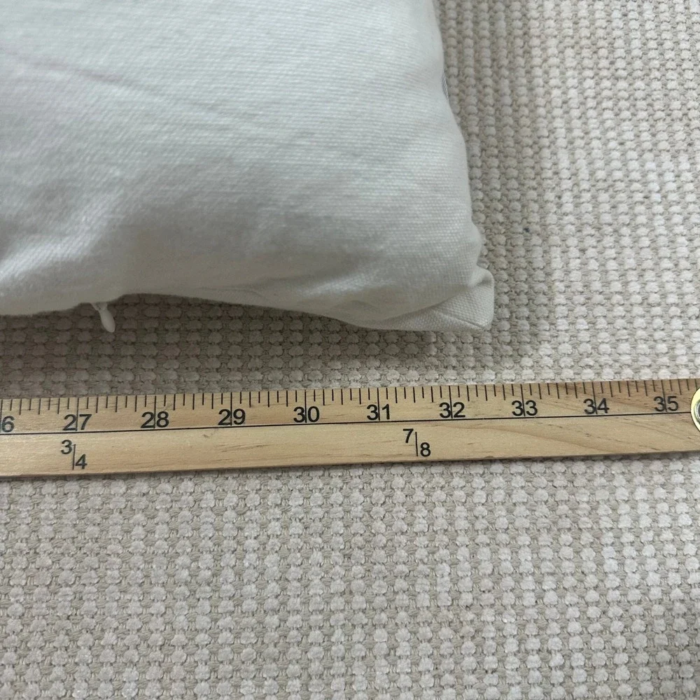 Rae Dunn Simply Blessed Lumbar Pillow Cream Black Embroidered Farmhouse 32x12